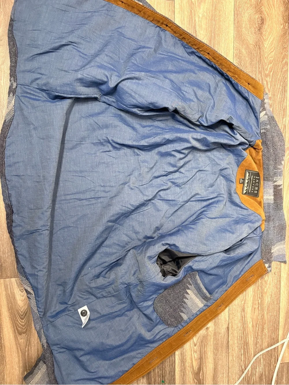 Men's Blue Patterned  - Casual Button-Up Jacket